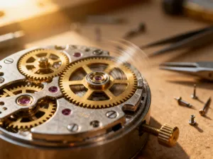 Elegancka drewniana szkatułka z uporządkowaną srebrną biżuterią na aksamitnym wykończeniu w słonecznym wnętrzu.